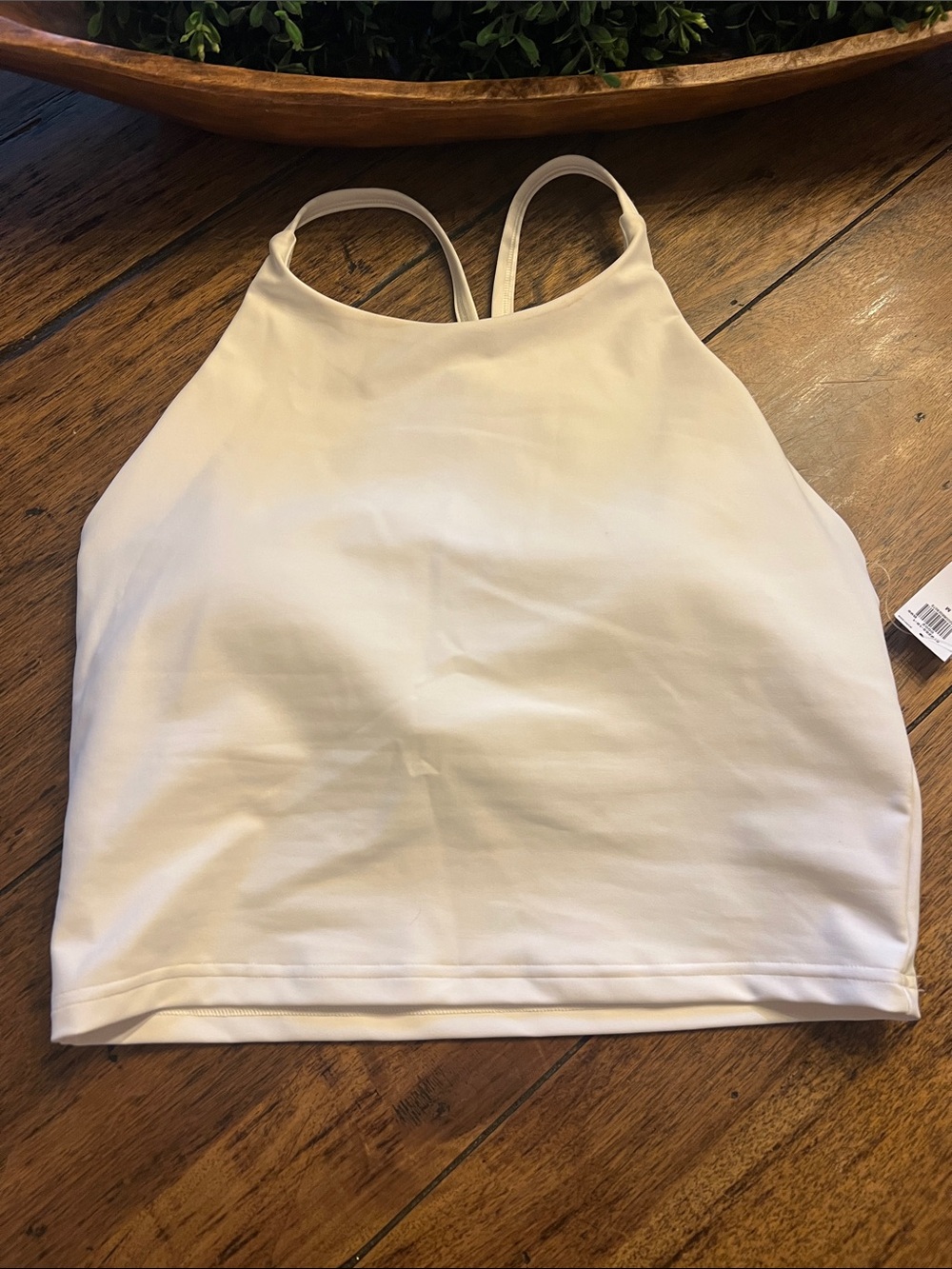 NWT White Highneck Racerback Halter. Size M